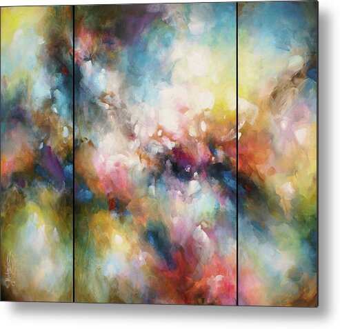 Abstract Metal Print featuring the painting Soft by Michael Lang
