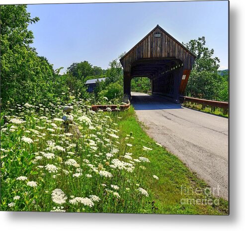 Vermont Metal Print featuring the photograph Summer at the Twin Willard Covered Bridge by Steve Brown