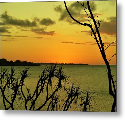 Water View Metal Print featuring the photograph Sunset Yellow by Joan Stratton