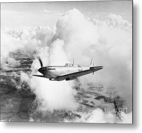 Military Airplane Metal Print featuring the photograph Supermarine Spitfire Mk.x1 Photo Recon by Bettmann