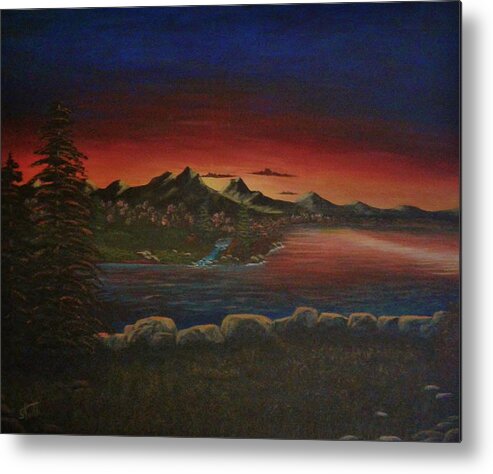 Tequila Sunrise Metal Print featuring the painting Tequila Sunrise by Sheri Keith