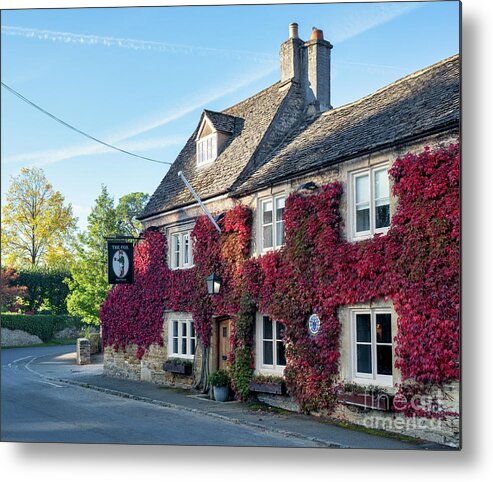 The Fox Metal Print featuring the photograph The Fox Inn at Lower Oddington in Autumn by Tim Gainey