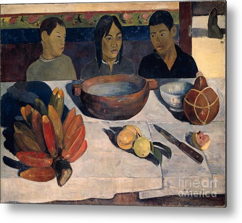 Paul Gauguin Metal Print featuring the drawing The Meal Bananas, 1891. Found by Heritage Images