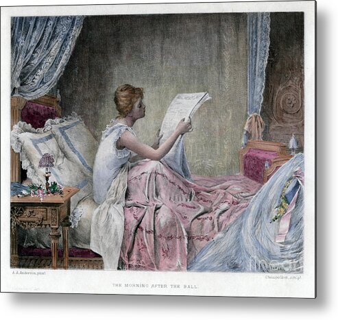 Engraving Metal Print featuring the drawing The Morning After The Ball, Late 19th by Print Collector