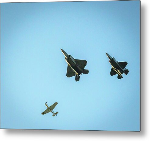 Fighter Metal Print featuring the photograph The Old and the New by Laura Hedien