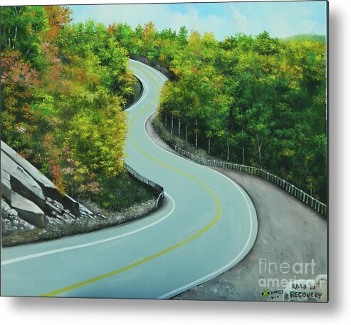 Tropical Landscape Metal Print featuring the painting The Road To Recovery 2 by Kenneth Harris