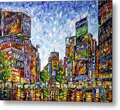 Tokyo Abstract Metal Print featuring the painting Tokyo by Mirek Kuzniar