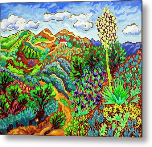 Southwest Metal Print featuring the painting Trails of Spring by Cathy Carey