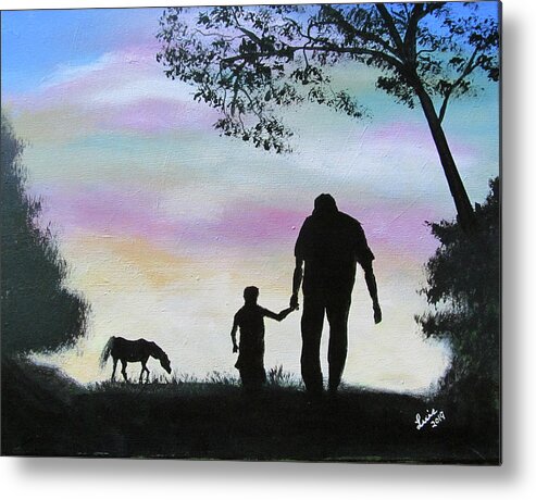 Tranquile Walk Metal Print featuring the painting Tranquile Walk by Luis F Rodriguez