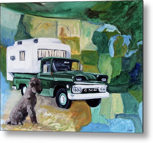 John Steinbeck Metal Print featuring the painting Travels With Charley by Katrina Case