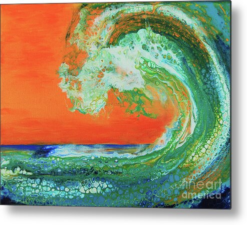 Seascape Metal Print featuring the painting Tropical Wave by Jeanette French