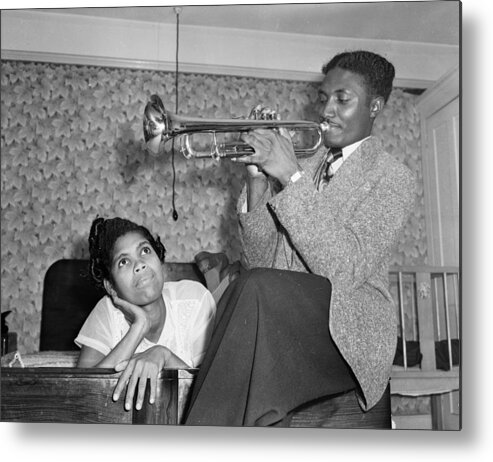 1950-1959 Metal Print featuring the photograph Trumpet Practice by Tony Davis