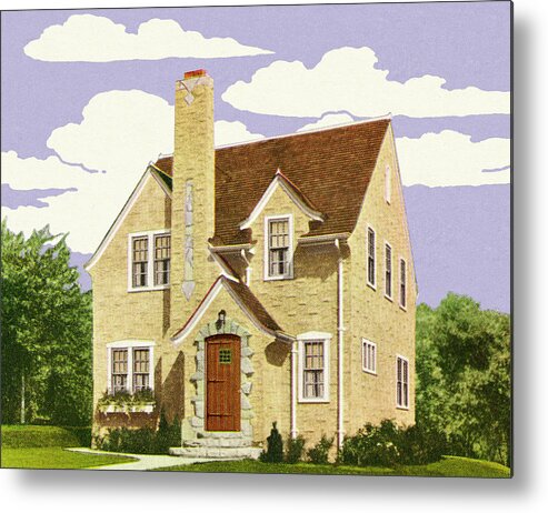 Architecture Metal Poster featuring the drawing Tudor Style House by CSA Images
