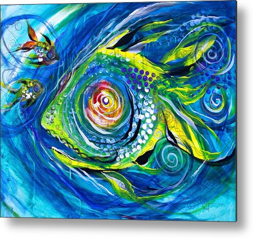 Fish Metal Print featuring the painting Two Wishes by J Vincent Scarpace