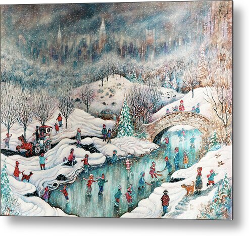 Up In Central Park Metal Print featuring the painting Up In Central Park by Bill Bell