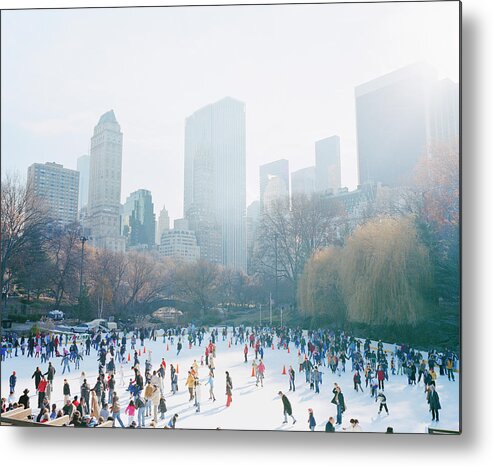 Central Park Metal Print featuring the photograph Usa, New York, Central Park, People On by Devon Strong
