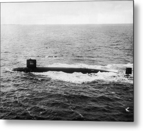 Killing Metal Print featuring the photograph Uss Thresher On Course by Pictorial Parade