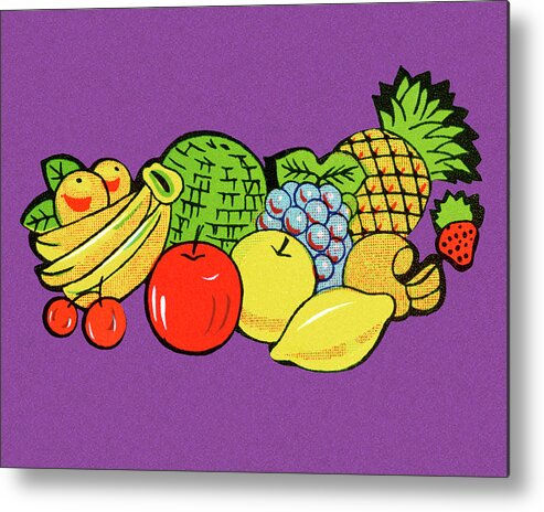 Apple Metal Print featuring the drawing Various Fruit by CSA Images