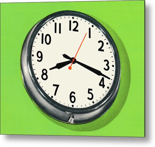 Campy Metal Print featuring the drawing Wall Clock by CSA Images