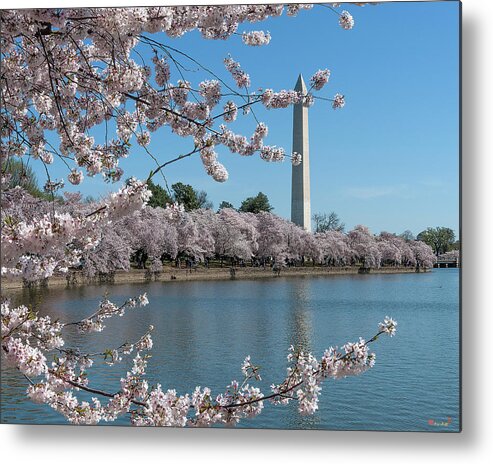 Scenic Metal Print featuring the photograph Washington Monument from the Tidal Basin DS0063 by Gerry Gantt