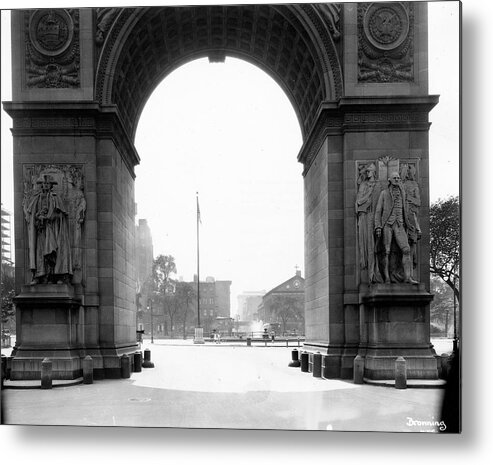 People Metal Print featuring the photograph Washington Square Arch Facing South by The New York Historical Society