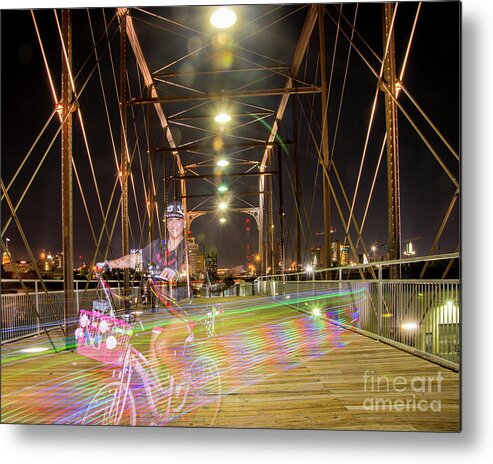 Wild Dawgs Rainbow At Hays Street Bridge #1 Metal Print featuring the photograph Wild Dawgs Rainbow at Hays Street Bridge #1 by Michael Tidwell