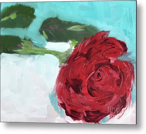 Original Art Work Metal Print featuring the painting Wild Rose by Theresa Honeycheck