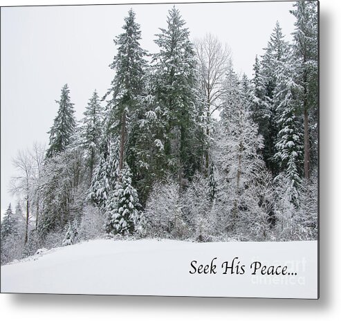 Religious Metal Print featuring the digital art Winter Peace by Kirt Tisdale