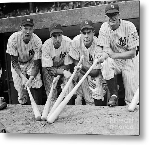 People Metal Print featuring the photograph Yankee Sluggers by Bettmann