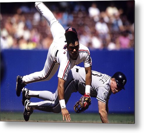 Cleveland Indians Metal Print featuring the photograph Carlos Baerga #1 by Ronald C. Modra/sports Imagery