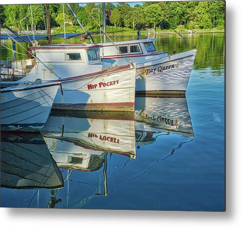 Menchville Marina Metal Print featuring the photograph Deadrise Boats #1 by Jerry Gammon