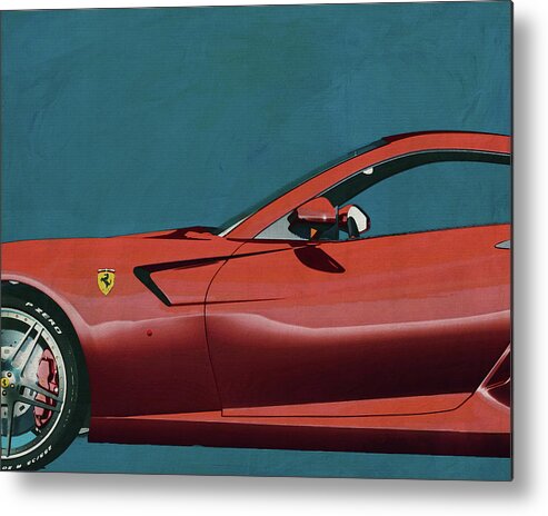 Ferrari Metal Print featuring the painting Ferrari 599 GTB Fiorano 2006 #1 by Jan Keteleer