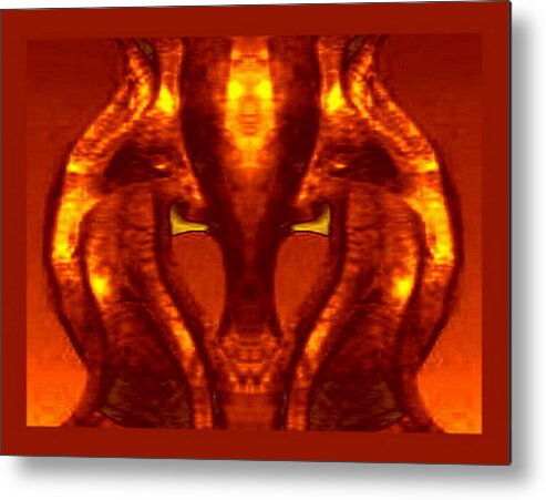 Metal Print featuring the ceramic art Jack O by Mary Russell