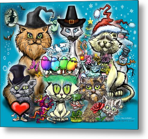 Seasons Greetings Metal Print featuring the digital art Holidays Mash Up by Kevin Middleton