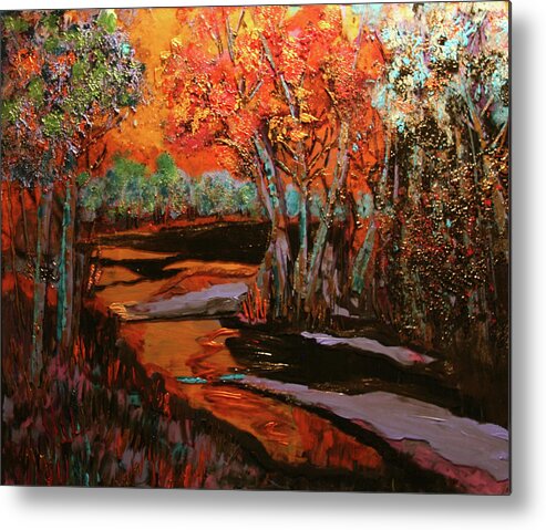 Trees Metal Print featuring the painting THe Magic Hour #2 by Marilyn Quigley