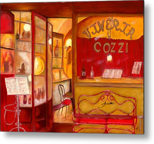 Italy Metal Print featuring the painting Vineria Cozzi by Juliette Becker