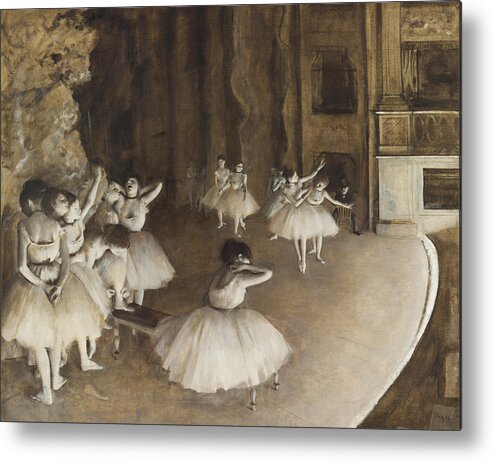 Edgar Degas Metal Print featuring the painting Ballet Rehearsal On Stage #4 by Edgar Degas