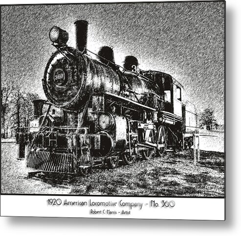 Fine Art Metal Print featuring the photograph 1920 American Locomotive No. 360 by Robert Harris
