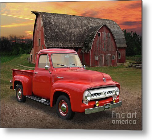 1953 Metal Print featuring the photograph 1953 Ford F-100 Pickup by Ron Long