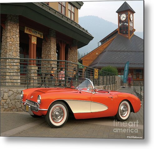 South Lake Tahoe Metal Print featuring the photograph 1956 C1 Chevrolet Corvette by PROMedias US