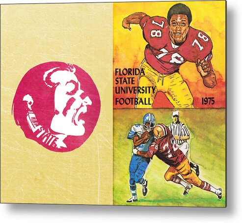 Florida State Metal Print featuring the mixed media 1975 Florida State Seminoles Football by Row One Brand
