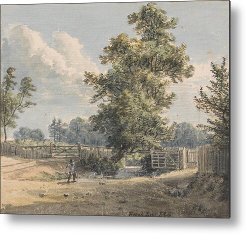 Paul Sandby Metal Print featuring the drawing Brook End, Essex #3 by Paul Sandby