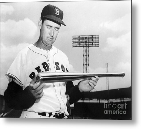 People Metal Print featuring the photograph Ted Williams by National Baseball Hall Of Fame Library