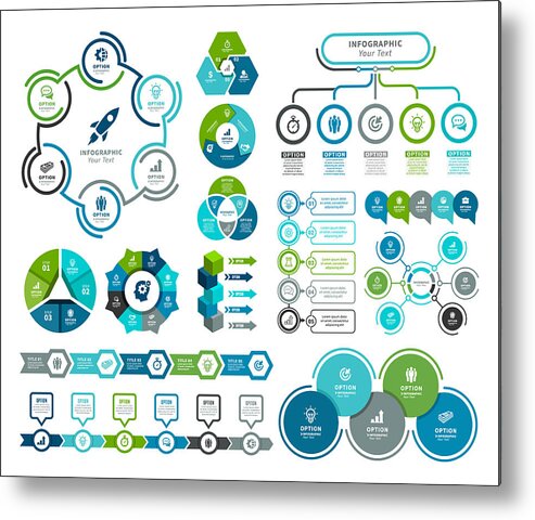 Teamwork Metal Print featuring the drawing Set of Infographic Elements #22 by Artvea