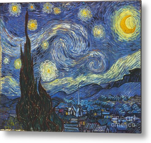 1889 Metal Print featuring the painting Starry Night by Vincent Van Gogh