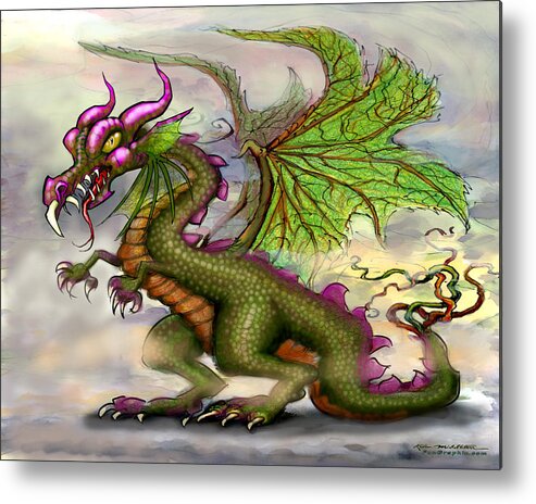 Dragon Metal Print featuring the digital art Dragon #2 by Kevin Middleton