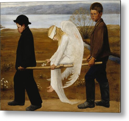 Celebration Metal Print featuring the painting The Wounded Angel #3 by Hugo Simberg