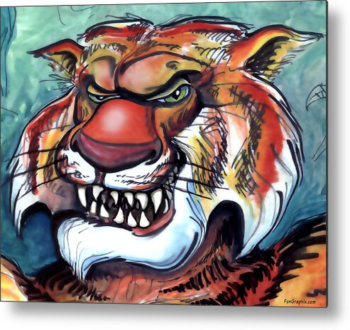Tiger Metal Print featuring the painting Tiger #4 by Kevin Middleton