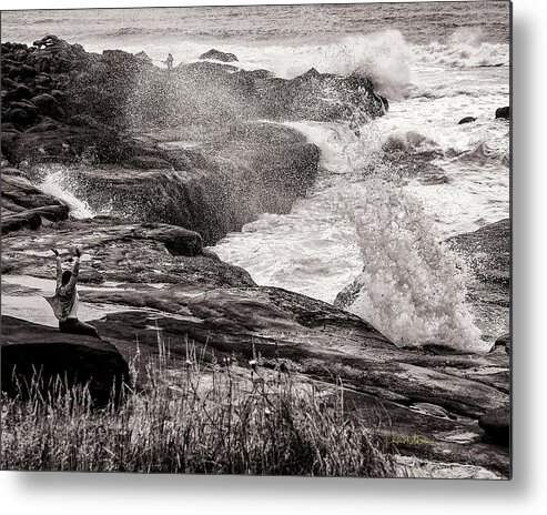 Breaking Waves Metal Print featuring the photograph 50 Shades of Wow by Phyllis McDaniel