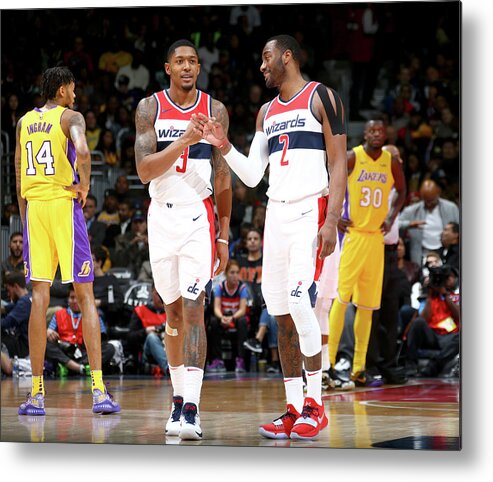 Nba Pro Basketball Metal Print featuring the photograph John Wall and Bradley Beal by Ned Dishman